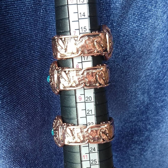 Copper Celtic Blue Gem Unisex Ring size 8.5 new old stock fashion jewelry - Picture 8 of 16